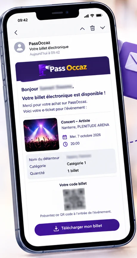 Exemple d'e-mail d'e-ticket PassOccaz